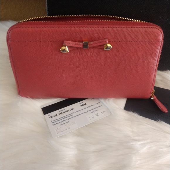 Prada Rosa Saffiano Leather Wallet - Picture 9 of 10